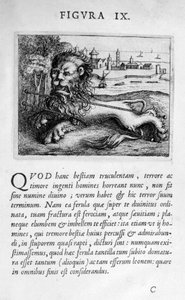 Prognosticatio Eximii Doctoris Paracelsin ennustushahmo IX, 1536 tekijältä Theophrastus Bombastus von Hohenheim Paracelsus