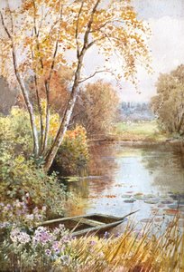 Syksy Ouse-joella (akvarelli)
