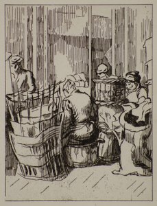 Miehet ja naiset korien kanssa, 1900-luku (etsaus)