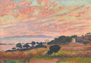Lahti auringonlaskun aikaan Saint Clair, 1916. tekijältä Théo van Rysselberghe