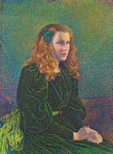 Nuori nainen vihreässä mekossa, 1893 tekijältä Théo van Rysselberghe