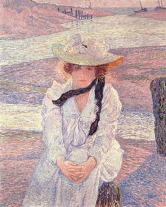 Nuori nainen Greve-joen rannalla, 1901 tekijältä Théo van Rysselberghe
