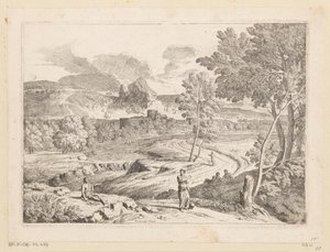 Arkadian maisema hahmoilla puron varrella Suite de Paysages (sarjan nimi)