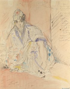 Algerin juutalainen nainen istuu maassa, n. 1846. tekijältä Théodore Chassériau