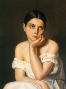 Nuori tyttö (melankolia), noin 1833-35 (öljy kartongille). tekijältä Théodore Chassériau
