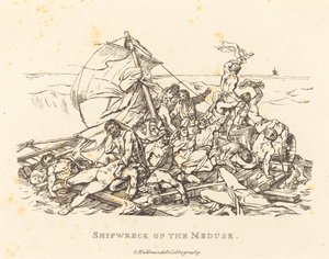 Meduse-aluksen haaksirikko tekijältä Théodore Gericault and Nicolas Toussaint Charlet