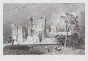 Ashby de la Zouchin linna, Leicestershire (kaiverrus) tekijältä Thomas (after) Allom