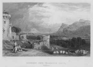 Edinburgh Craigmillarin linnasta, Midlothian (kaiverrus) tekijältä Thomas (after) Allom