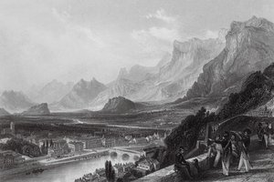 Grenoble, linnoituksesta (kaiverrus) tekijältä Thomas (after) Allom