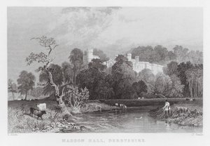 Haddon Hall, Derbyshire (kaiverrus) tekijältä Thomas (after) Allom