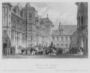 Hotel-de-ville, Bourges, entinen Jacques Coeurin talo (kaiverrus) tekijältä Thomas (after) Allom