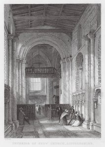 Stow Churchin sisustus, Lincolnshire (kaiverrus) tekijältä Thomas (after) Allom