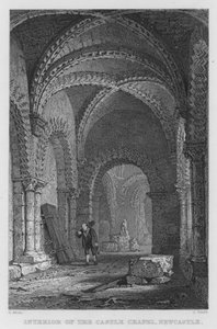 Newcastlen linnakappelin sisustus (kaiverrus) tekijältä Thomas (after) Allom