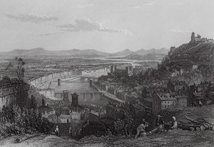 Lyon, La Croix Rousse (kaiverrus) (kaiverrus) tekijältä Thomas (after) Allom