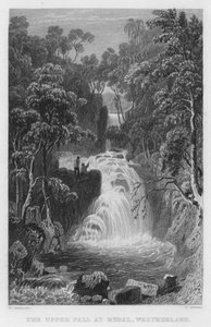 The Upper Fall Rydalissa, Westmorlandissa (kaiverrus) tekijältä Thomas (after) Allom