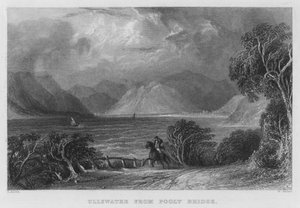 Ullswater Pooleyn sillalta (kaiverrus) tekijältä Thomas (after) Allom