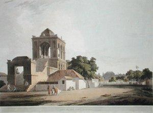 Näkymä Fortissa, Madurassa, levy 40 teoksesta Oriental Scenery: Twenty Four Views in Hindoostan, kaiverrus Thomas ja William (1769-1837) Daniell, julkaistu 1797 (värilitho) tekijältä Thomas (after) Daniell