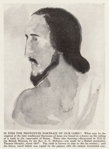 Jeesuksen Kristuksen muotokuva Rooman katakombeista (litho) tekijältä Thomas (after) Heaphy