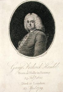 George Frederick Handel (1685-1759), kaiverrus W. Chapman (kaiverrus) tekijältä Thomas (after) Hudson