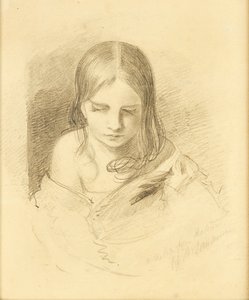 Luonnos luonnosta, sanotaan olevan Ines Fletcher (lyijykynä)