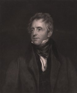 Englannin näyttelijän John Fawcettin (1768-1837) muotokuva, W J Edwardsin kaiverrus Thomas Lawrencen maalauksesta, 23x32 cm, Virtue and Co Publisher, Lontoo