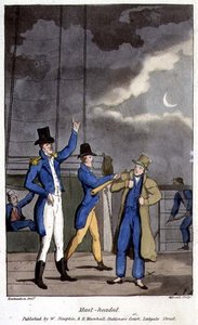 Mastopäällinen levy John Mitfordin (1782-1831) teoksesta The Adventures of Johnny Newcome in the Navy, kaivertanut W. Read