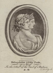 Heliogabalus, Rooman keisari ja keisarinna Julia Paula (kaiverrus) tekijältä Thomas (after) Worlidge