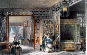 Buduaari ja arvovaltaisen naisen makuuhuone, Kiina, 1843