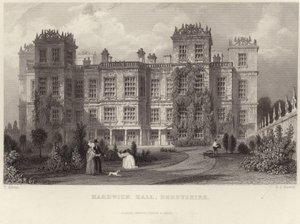 Hardwick Hall Derbyshiressä tekijältä Thomas Allom