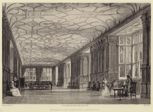 The Long Gallery, Haddon Hall, Derbyshire tekijältä Thomas Allom
