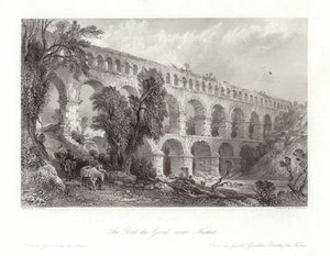 Pont du Gard, lähellä Nismesiä tekijältä Thomas Allom