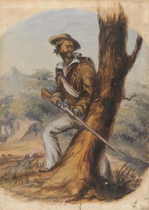 Barton Hottentot Kat River Levy (lyijykynä ja öljy paperille) tekijältä Thomas Baines