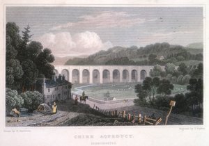 Chirk Aqueduct Ellesmeren kanavalla, c1829