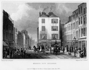 Middle Row, Holborn, Lontoo, 1830.