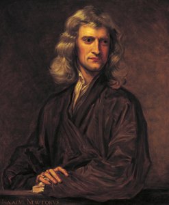 Isaac Newtonin muotokuva Sir Godfrey Knellerin alkuperäisen vuodelta 1689 mukaan tekijältä Thomas Barlow