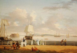 The Battery and Harbour, New York, n. 1811-1812 tekijältä Thomas Birch