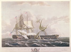 Taistelu USS Constitutionin ja HMS Guerrieren välillä tekijältä Thomas Birch