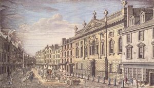 Ironmongers Hall ja Fenchurch Street, kaiverrus, I. Donawellin mukaan, noin 1750. tekijältä Thomas Bowles