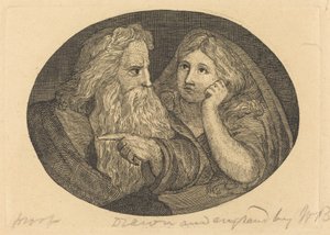 Lear ja Cordelia tekijältä Thomas Butts, Jr. after William Blake