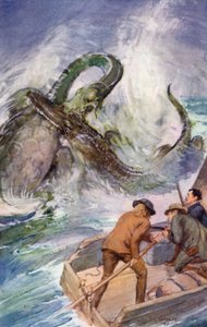 Kuvitus Jules Vernen matkalle Maan keskustaan (värilitho)