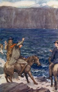Kuvitus Jules Vernen matkalle Maan keskustaan (värilitho)