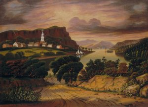 Lake George ja Caldwellin kylä, 1800-luvun puoliväli.
