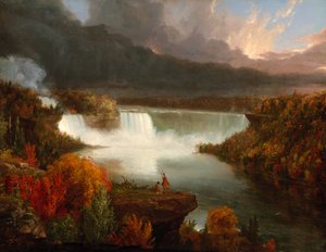 Kaukainen näkymä Niagaran putouksille, 1830. tekijältä Thomas Cole