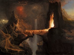 Karkottaminen. Kuu ja tulenvalo tekijältä Thomas Cole