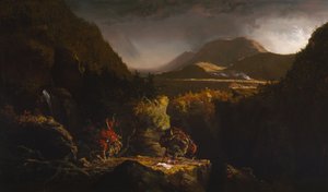 Maisema hahmojen kanssa: Viimeinen mohikaani". tekijältä Thomas Cole