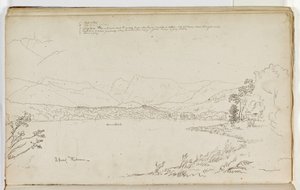 The Head of Windermere, Lake District, Englanti, 1829 (tussi ja lyijykynä paperille). tekijältä Thomas Cole