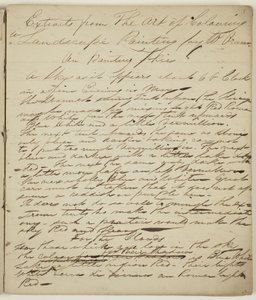 Nimetön ("Otteita väritystaidosta"), noin 1825 (tussi ja muste paperille). tekijältä Thomas Cole