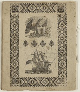 Nimetön ("Otteita väritystaidosta"), noin 1825 (tussi ja muste paperille). tekijältä Thomas Cole