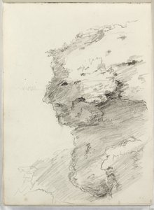 Nimetön (yksityiskohta kalliosta lehtineen) 1831 (kynä paperille) tekijältä Thomas Cole