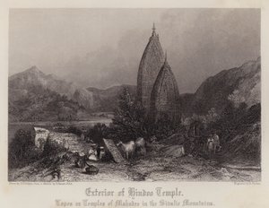 Hindoo-temppelin ulkopuoli (väri litho)